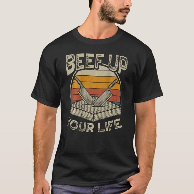 Camiseta Beef Up Your Life Backprint Carne (Anverso)