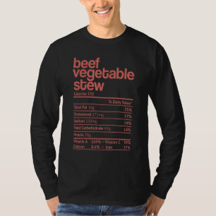 Camiseta Beef Vegetable Stew Nutrition Hechos Acción de Gra