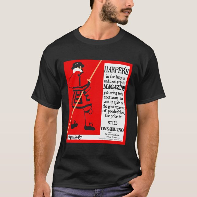 Camiseta Beefeater, la revista Harper, un póster vintage (Anverso)