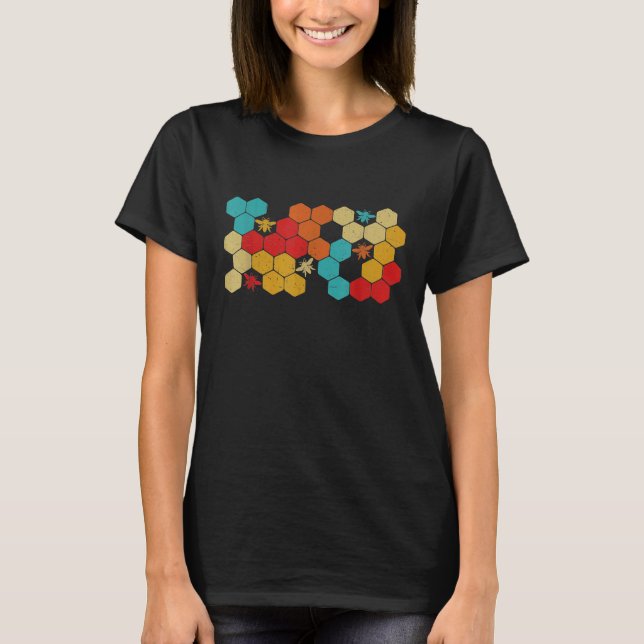 Camiseta Beekeeper Beee Retro Vintage Honeycomb (Anverso)
