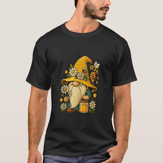 Camiseta Beekeeper Cute Gnome Floral Bee Summer Botanical G (Anverso)