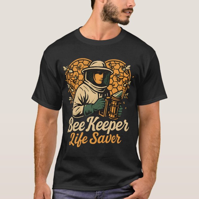 Camiseta Beekeeper Life Saver Honeycomb Art (Anverso)