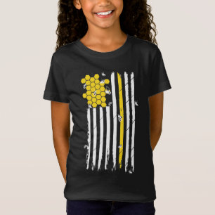 Camiseta Beekeeper Patriotic American Flag Honeycomb