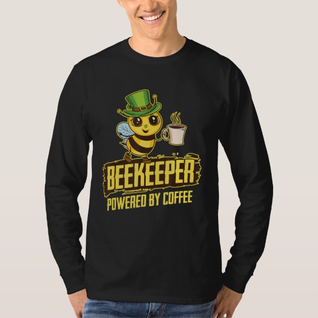 Camiseta Beekeeper Powered Coffee St Patrick Bee Beekeeping (Anverso)