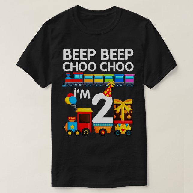 Camiseta Beep Beep Choo Choo Im 2 Fiesta de tren Segundo Cu (Diseño del anverso)