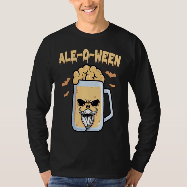 Camiseta Beer  Ale O Ween  Halloween  Trick Or Treat  Costu (Anverso)