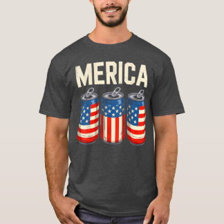 Camiseta Beer American Flag 4th Of July Merica USA Men Wome