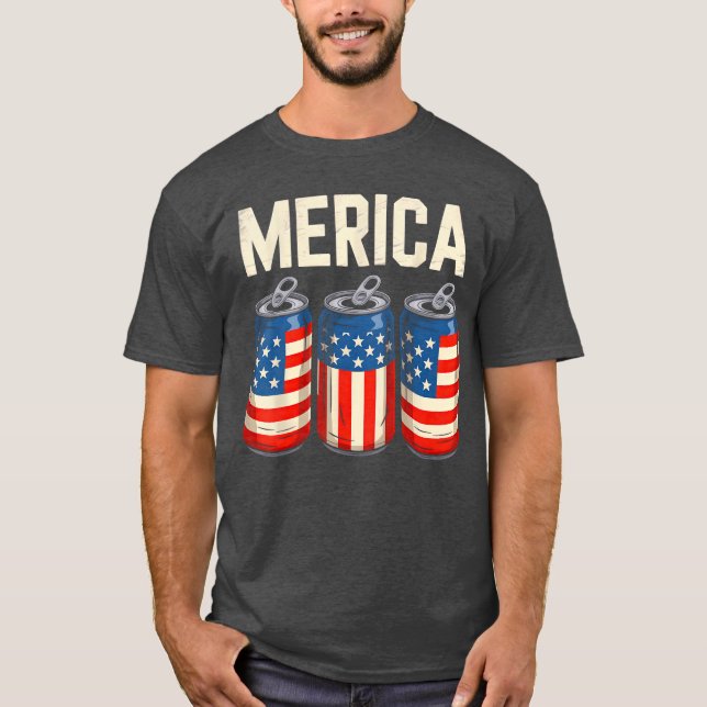 Camiseta Beer American Flag 4th Of July Merica USA Men Wome (Anverso)