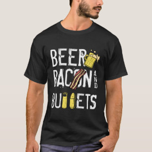 Camiseta Beer Bacon Bullets Funny Gun Dueño Segunda Enmiend