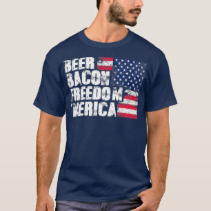 Camiseta Beer Bacon Freedom Merica Bandera Americana 4 de