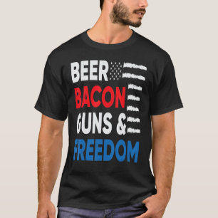 Camiseta Beer Bacon Freedom Merica Bandera Estadounidense 4