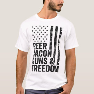 Camiseta Beer Bacon Guns & amp; Libertad _ Bandera De Los E