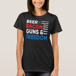 Camiseta Beer Bacon Guns Libertad 4 De Julio Patriótico Ame