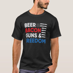 Camiseta Beer Bacon Pone La Bandera Norteamericana Libertad