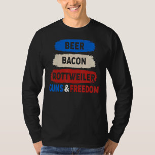 Camiseta Beer Bacon Rottweiler Guns Libertad 4ª