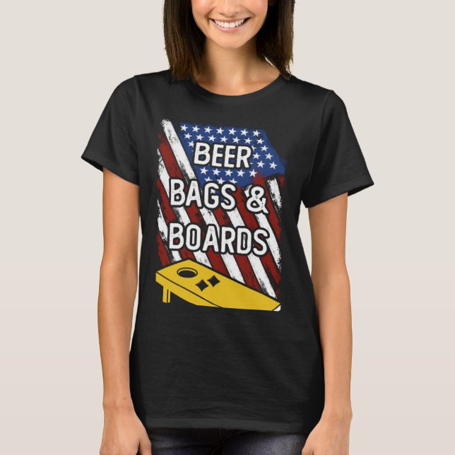 Camiseta Beer Bags And Boards American Cornhole Player USA  (Anverso)