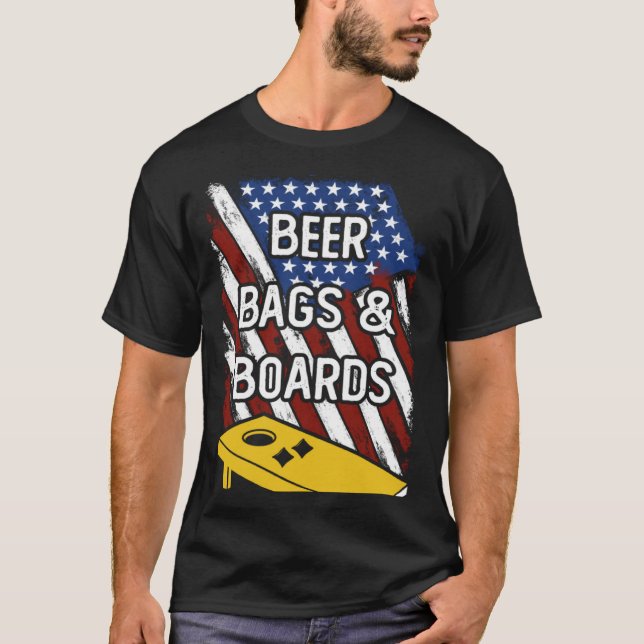 Camiseta Beer Bags And Boards American Cornhole Player USA  (Anverso)