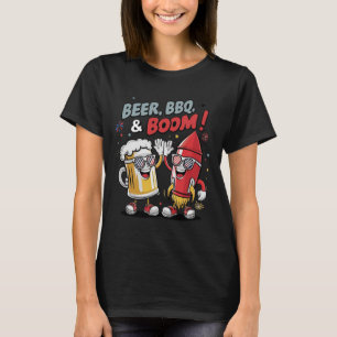 Camiseta Beer Bbq Boom Funny Fiesta