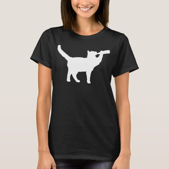 Camiseta Beer Bebida Gato Frasco Mascota Bebida Humor Alcoh (Anverso)