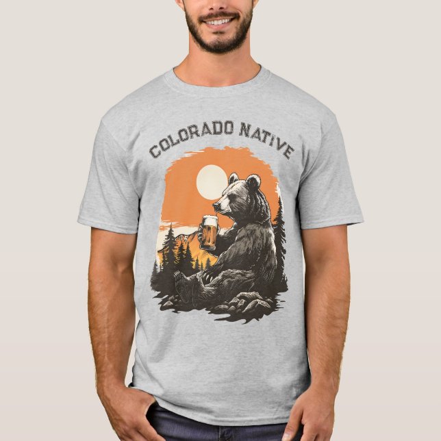 Camiseta Beer Beer Bear Colorado Nativo (Anverso)