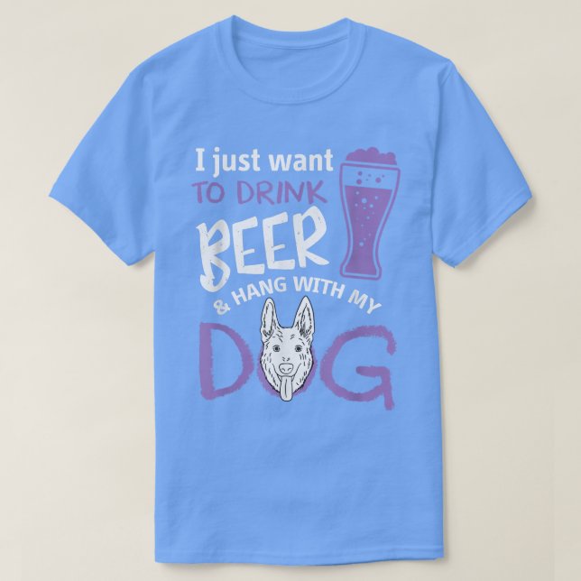 Camiseta Beer Beer Beer Beer Hang con Perro (Diseño del anverso)