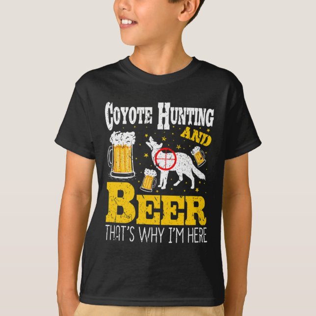 Camiseta Beer Beer Caza de Coyote divertida (Anverso)