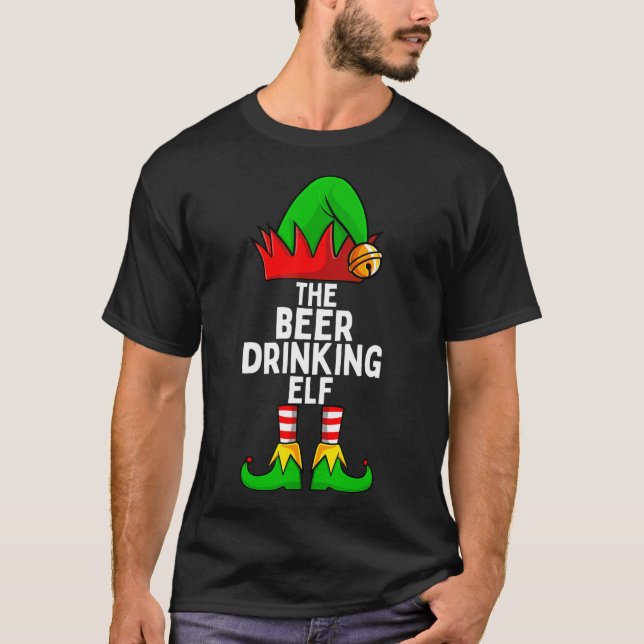 Camiseta Beer Beer Elf Navidades familiares T-Shir (Anverso)