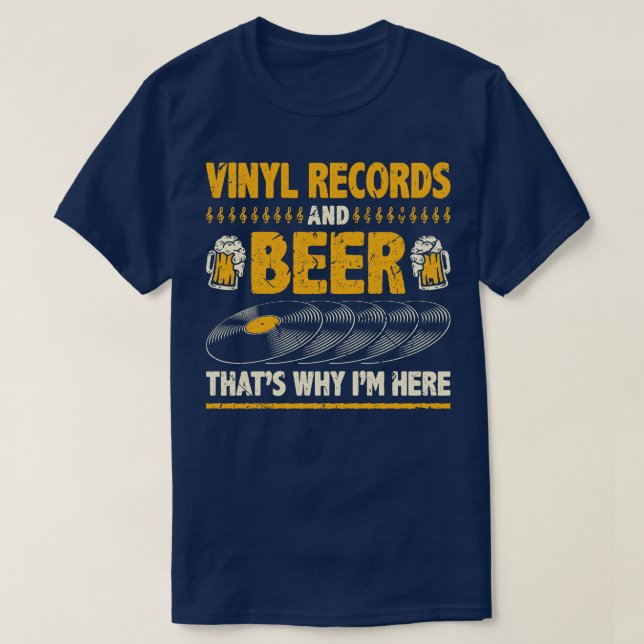 Camiseta Beer Beer Funny Vinyl Records (Diseño del anverso)