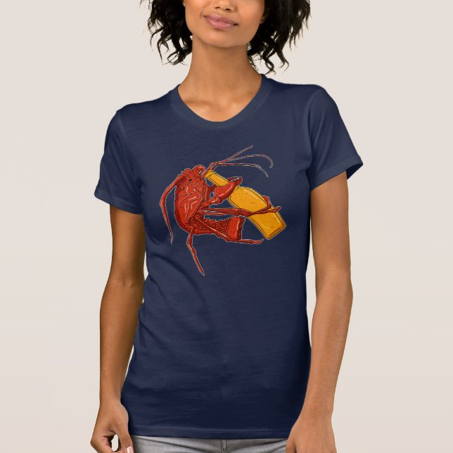 Camiseta Beer Beer Lobster Funny Craft Beer Graphic (Anverso)