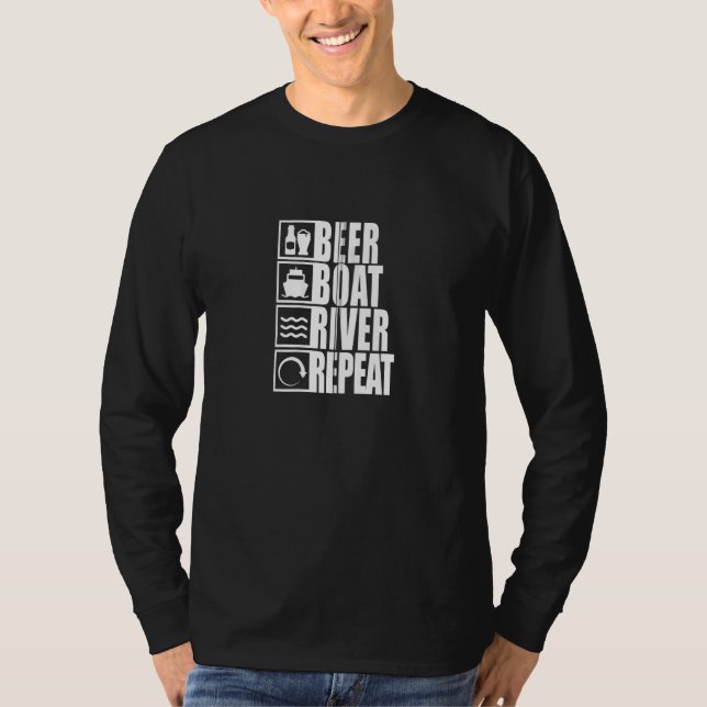 Camiseta Beer Boat River Repetir el agua potable (Anverso)