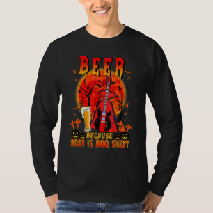 Camiseta Beer Boo, bruja de guitarra eléctrica, dice Pun