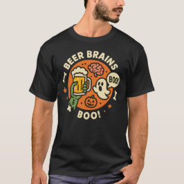 Camiseta Beer Brains Boo Funny Halloween Beer Lover Design
