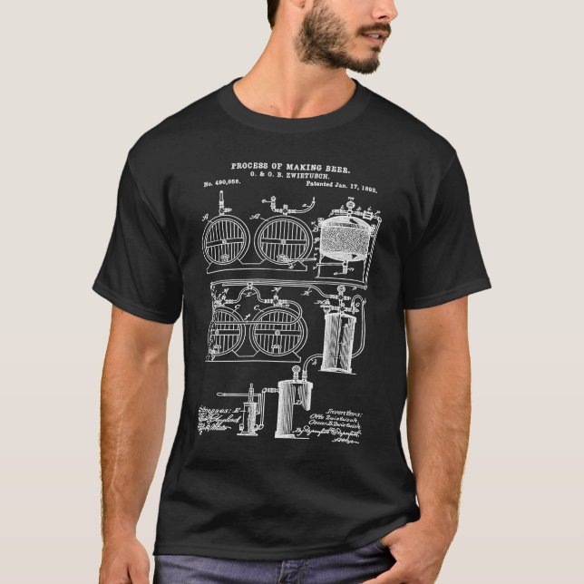 Camiseta Beer Brewing Patent Brewery Plans Beer Geek Brewma (Anverso)