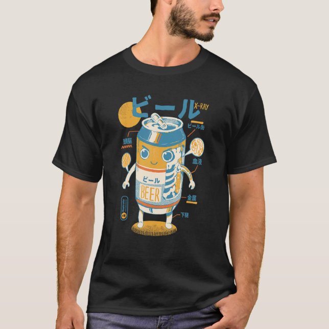 Camiseta Beer Can X Ray Sci fi Japanese Beer Anatomy   Drin (Anverso)