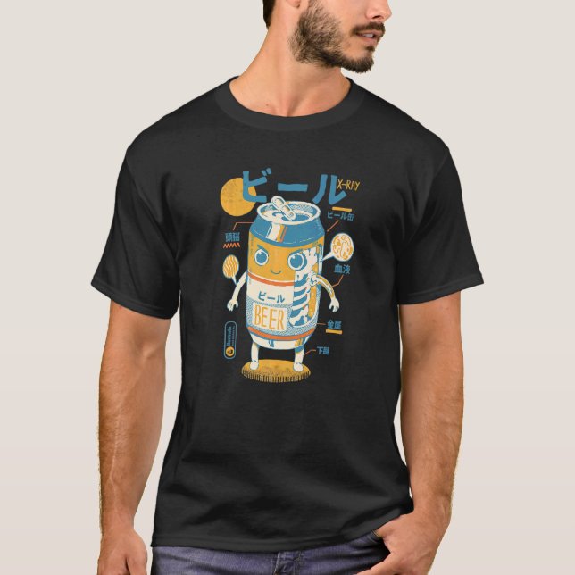 Camiseta Beer Can X Ray Sci fi Japanese Beer Anatomy  Drink (Anverso)