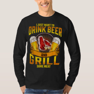 Camiseta Beer Cerveza Grill Carne Grilling BBBQ Barbacoa Dr