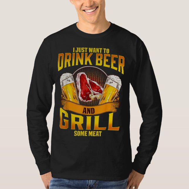 Camiseta Beer Cerveza Grill Carne Grilling BBBQ Barbacoa Dr (Anverso)