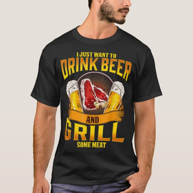 Camiseta Beer Cerveza Grill Carne Grilling BBBQ Barbacoa Dr (Anverso)