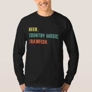 Camiseta Beer Country Music Crawfish Vintage Retro