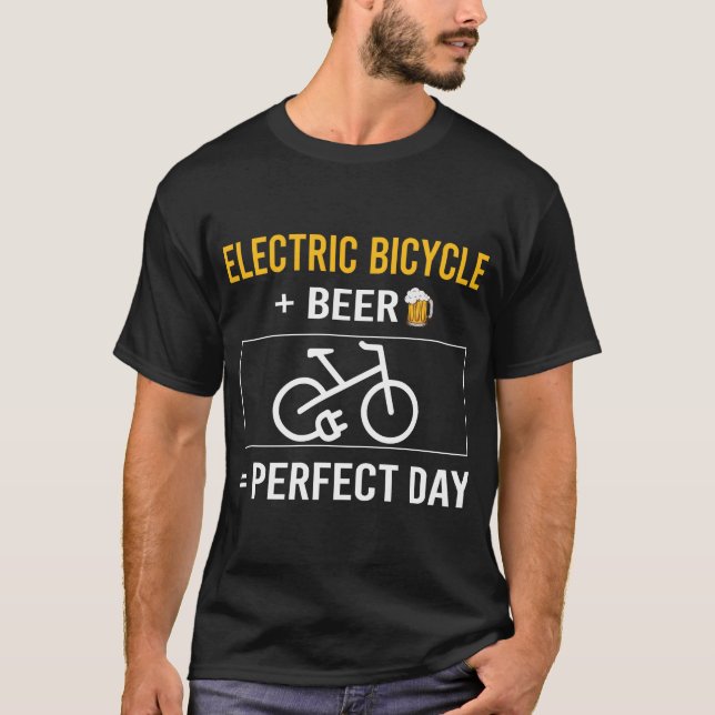 Camiseta Beer Day Electric Bicycle E Bicicleta Ebike (Anverso)