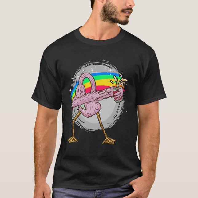 Camiseta Beer de cerveza Flamingo de Dabbing (Anverso)
