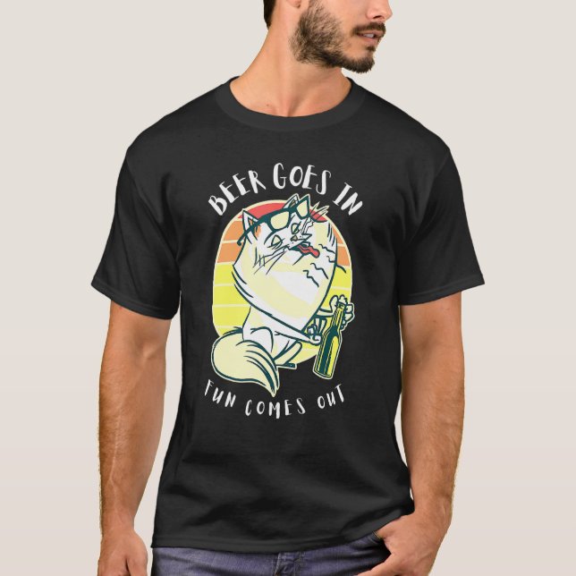 Camiseta Beer De Gato Grasa Se Hace Divertido Sale De La Ce (Anverso)