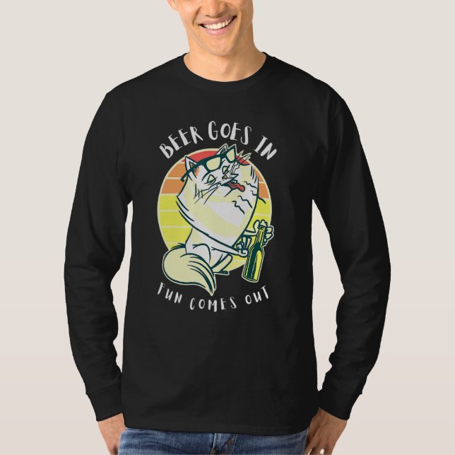Camiseta Beer De Gato Grasa Se Hace Divertido Sale De La Ce (Anverso)