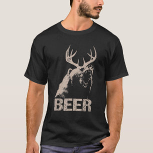 Camiseta Beer Deer Oso Cazador Esencial Regalo Amor Gracios