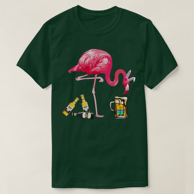 Camiseta Beer Día de Pascua Flamingo Vestido (Diseño del anverso)