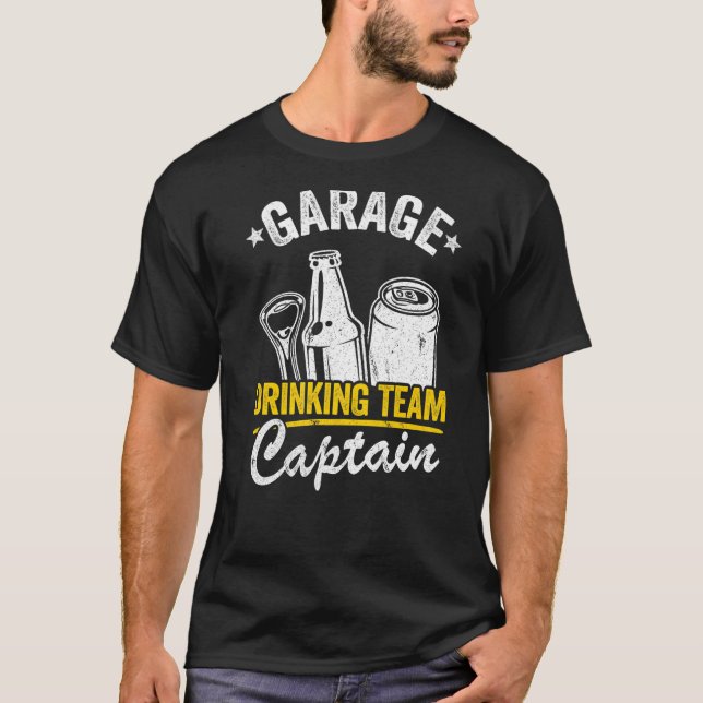 Camiseta Beer Garage Drinker Garage Equipo de Bebidas Capit (Anverso)