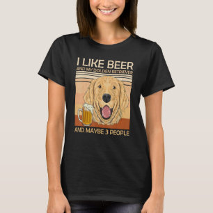 Camiseta Beer Golden Retriever 3 personas bebiendo perro
