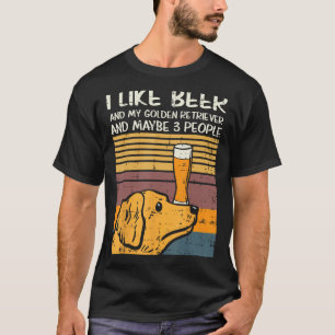 Camiseta Beer Golden Retriever 3 Personas Divertidas Bebien