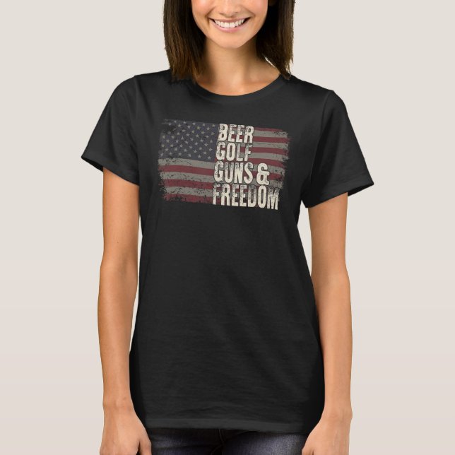 Camiseta Beer Golf Guns Freedom (Anverso)