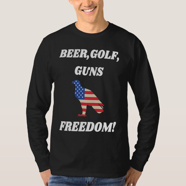 Camiseta Beer Golf Guns Freedom  Golfing Dad Husband Grandp (Anverso)